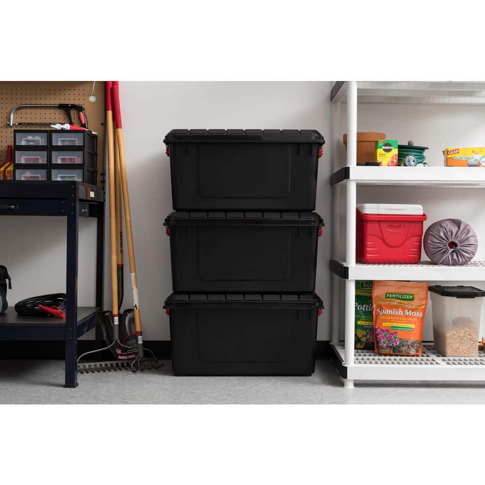IRIS 82 Qt./21 Gal. Heavy-duty Stackable Storage Tote - Set of 4