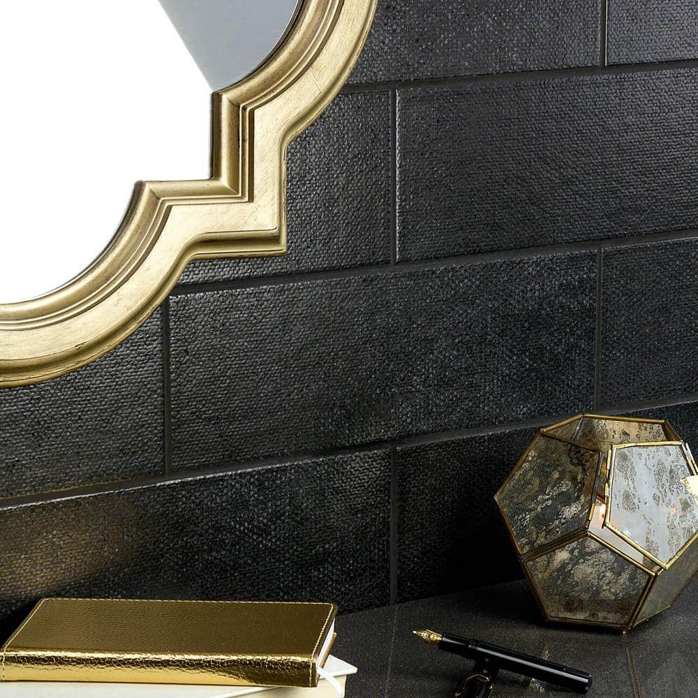 Ivy Hill Tile Piston Camp Black 4 in. x 12 in. Matte Ceramic Wall Tile (10.97 sq. ft./Case)