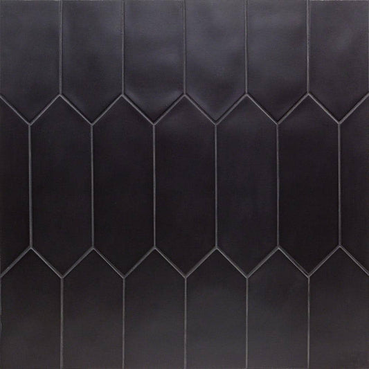 Ivy Hill Tile Russell Black 4 in. x 12 in. Matte Porcelain Floor and Wall Tile (10.76 sq. ft./Case)