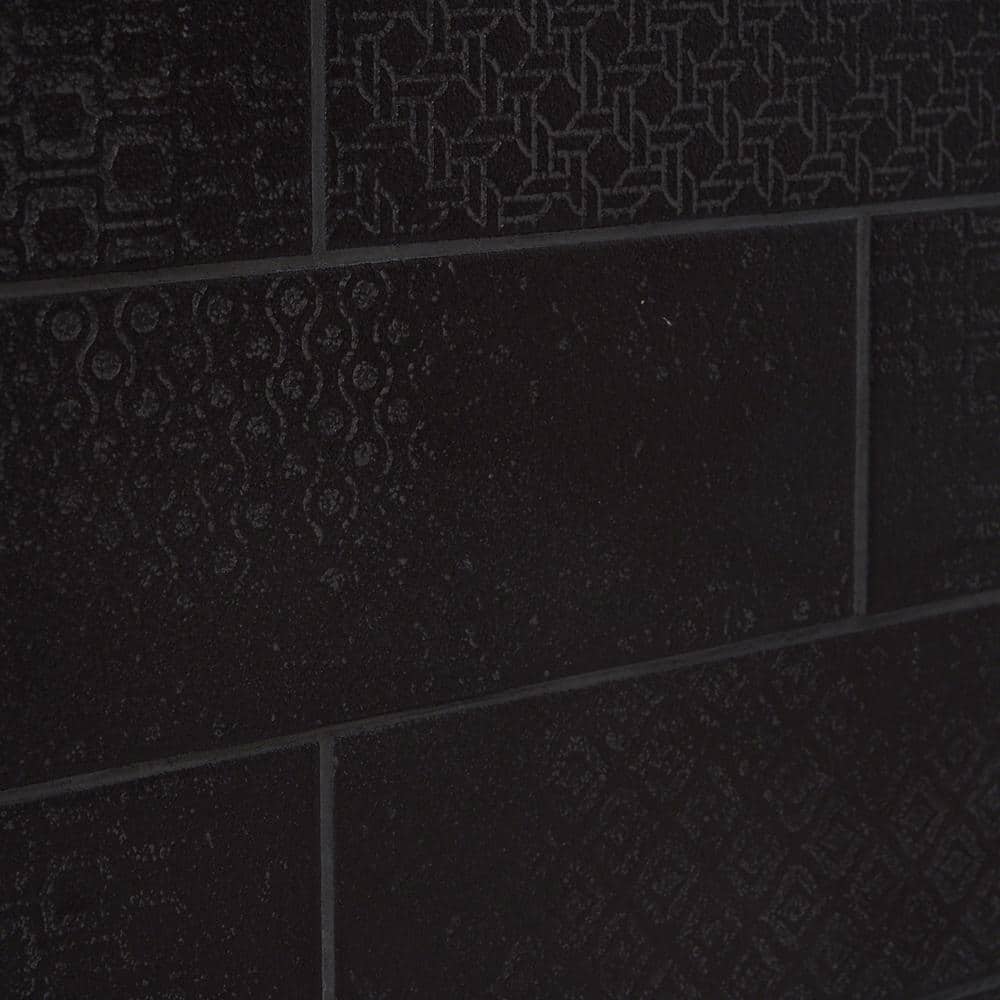 Ivy Hill Tile Harper 4 in. x 12 in. Black Matte Porcelain Subway Floor and Wall Tile (30 pieces / 8.72 sq. ft. / box)