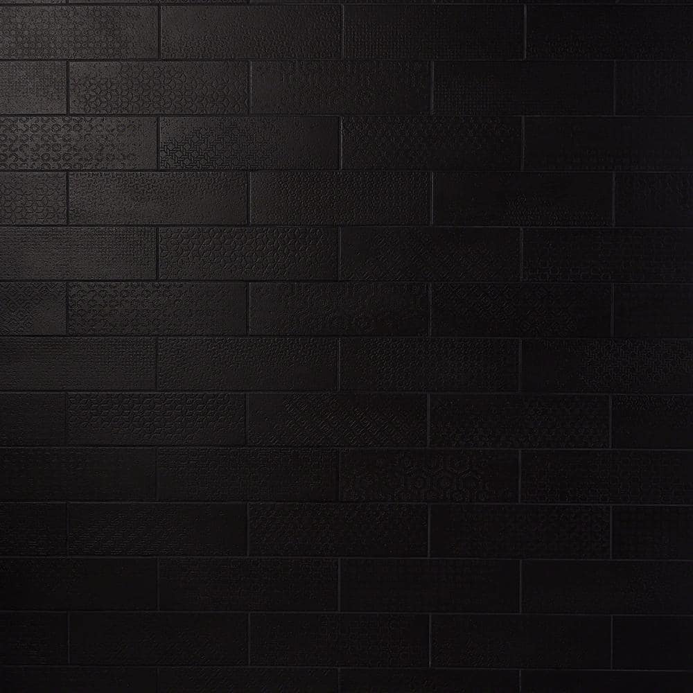 Ivy Hill Tile Harper 4 in. x 12 in. Black Matte Porcelain Subway Floor and Wall Tile (30 pieces / 8.72 sq. ft. / box)
