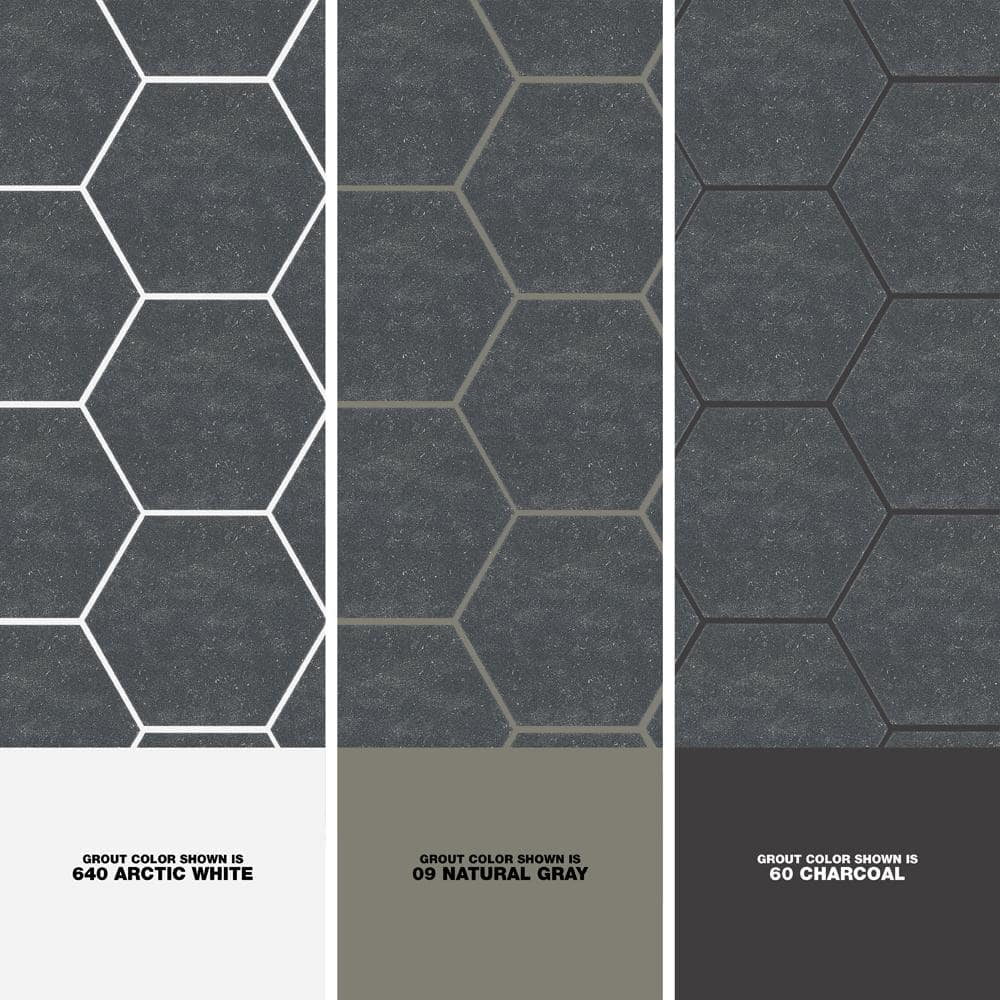 Ivy Hill Tile Sanskrit Black Hex 8.86 in. x 10.20 in. Matte Porcelain Floor and Wall Tile (9.47 sq. ft./Case)