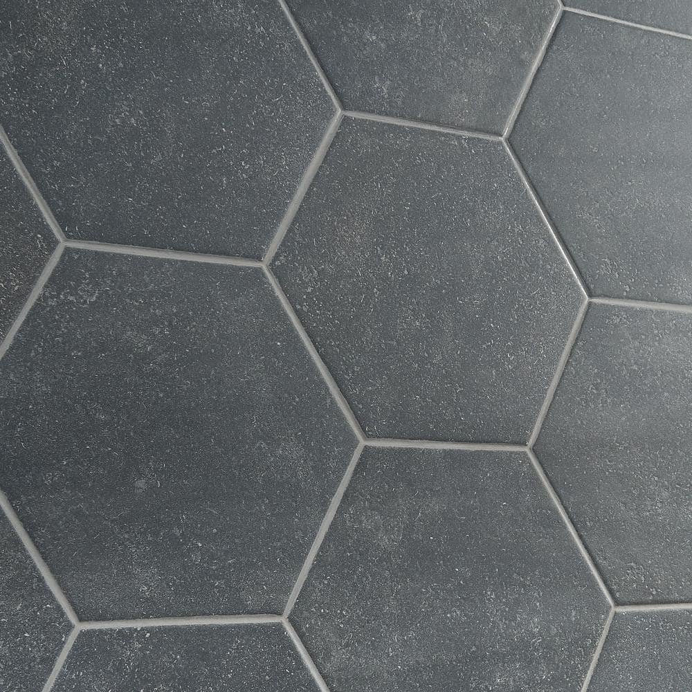 Ivy Hill Tile Sanskrit Black Hex 8.86 in. x 10.20 in. Matte Porcelain Floor and Wall Tile (9.47 sq. ft./Case)