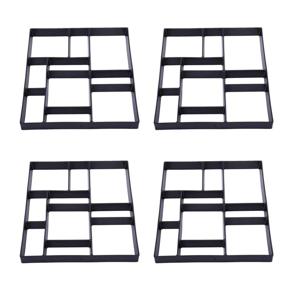 JAXPETY Concrete Mold Cement Paver Stepping Stone Walk Maker (4-Pieces)