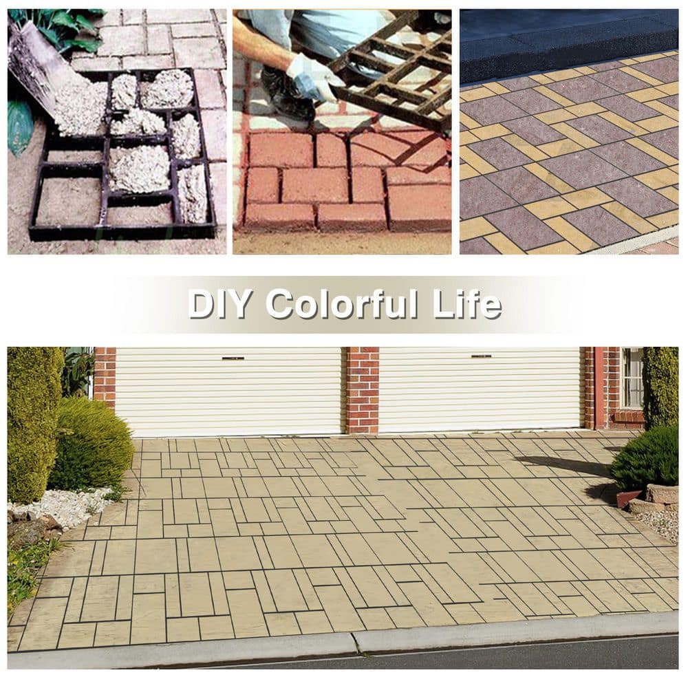 JAXPETY Concrete Pavement Cement Mold Stepping Stone DIY Paver Mold Kit Walk Maker for Patio and Garden