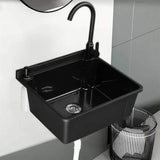 Karl home 17.5 in. D x 20.3 in. W Wall Mount Laundry/Utility Sink in Black with Faucet