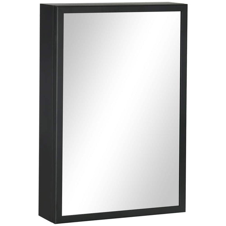 kleankin 15.75 in. W x 23.5 in. H Rectangle Black Steel Wall Medicine Cabinet with Mirror