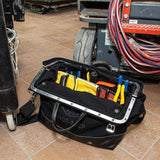 Klein Tools Deluxe Tool Bag, Black Canvas, 13 Interior Pockets, 16 in, Model 510216SPBLK