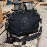 Klein Tools Deluxe Tool Bag, Black Canvas, 13 Interior Pockets, 16 in, Model 510216SPBLK