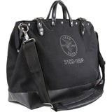 Klein Tools Deluxe Canvas Tool Bag with Shoulder Strap, Black, 13 Interior Pockets, 18 in.
