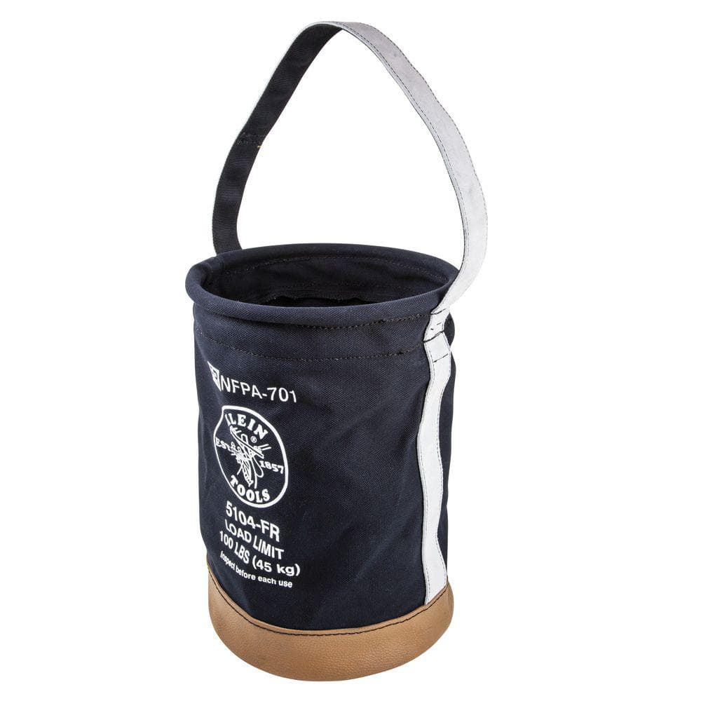 Klein Tools 5104FR Flame-Resistant Canvas Utility Bucket, 12 in. Diameter x 17 in. Height