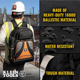 Klein Tools Tradesman Pro Organizer Tool Backpack, 39 Pockets, Black, 20 x 14.5 x 7.25 in (Model 55421BP-14)