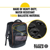 Klein Tools Tradesman Pro Organizer Technician’s Jobsite Tool Backpack with Laptop Pocket, 14 in. W x 18.5 in. H x 7 in. D (Model 55456BPL)