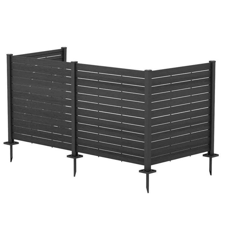 KOZYARD 48 in. Privacy Screen, 4-Panel Black Fence Kit for Outdoor Spaces