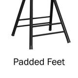 Lavish Home Black Steel Padded Seats Folding Bar Stools 24 in. Set of 2
