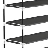 Lavish Home 67.75 H 50-Pair 10-Tier Black Polypropylene Shoe Rack