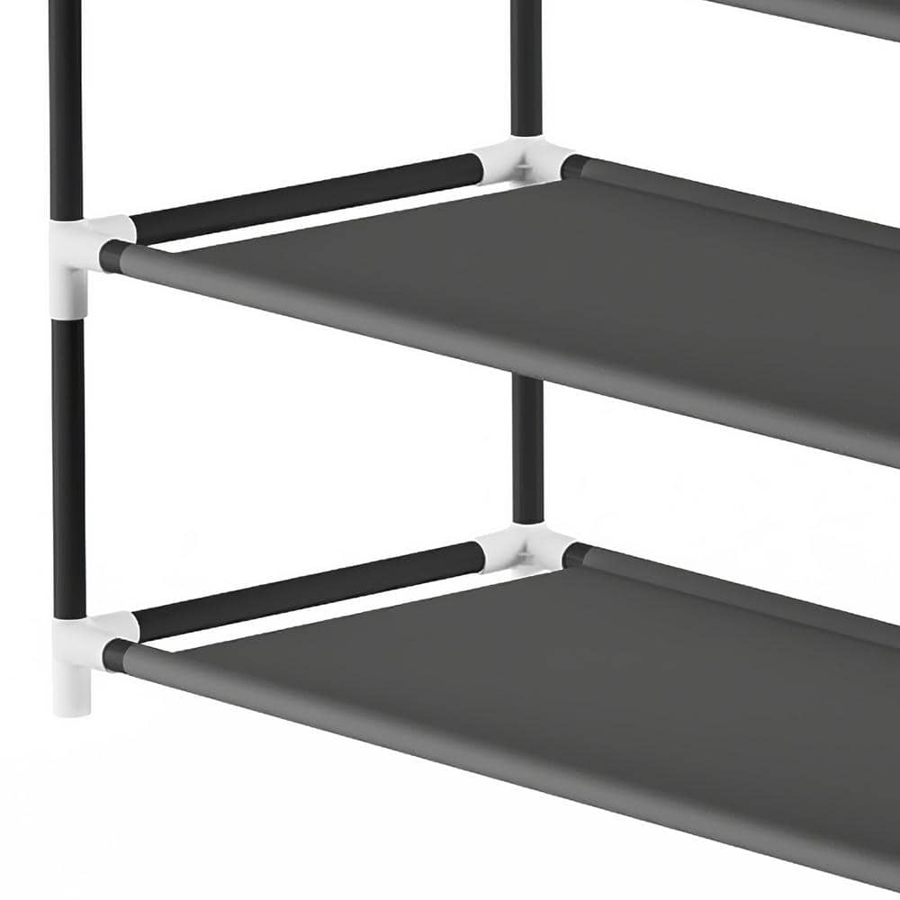 Lavish Home 67.75 H 50-Pair 10-Tier Black Polypropylene Shoe Rack