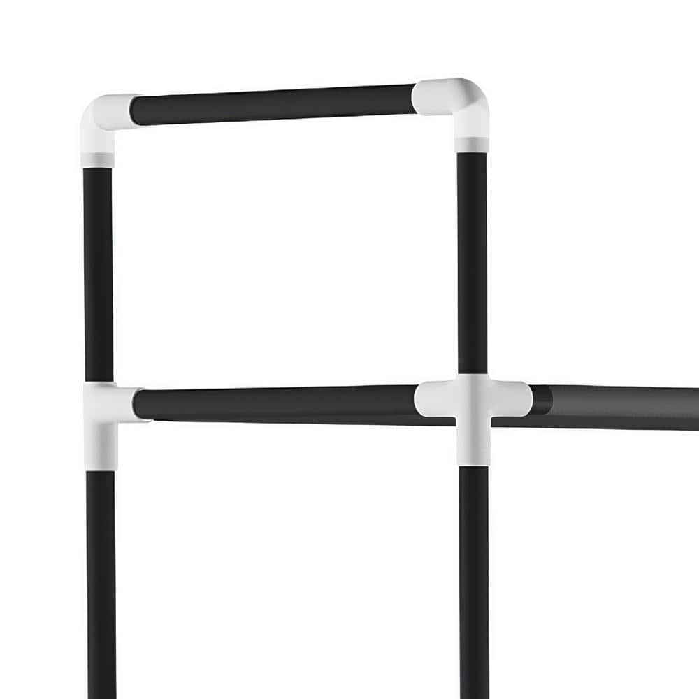 Lavish Home 67.75 H 50-Pair 10-Tier Black Polypropylene Shoe Rack