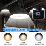 Lecoht 10 in. 100/120/150-Watt Selectable Commercial Lighting Black UFO High Bay Garage Light, 3000/4000/5000K