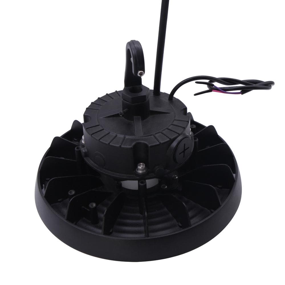 Lecoht 10 in. 150W Integrated LED Dimmable Black High Bay Light UFO 5000K 20250 Lumens IP65