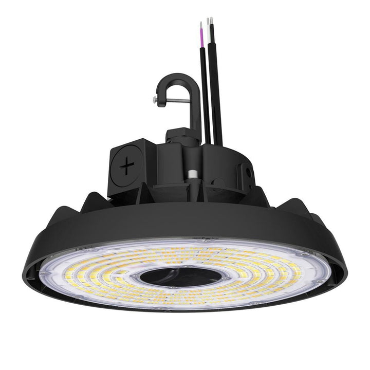 Lecoht 10 in. 150W Integrated LED Dimmable Black High Bay Light UFO 5000K 20250 Lumens IP65