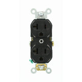 Leviton 20 Amp Commercial Grade Duplex Outlet, Black (NEMA 5-20R, 125V)