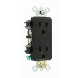 Leviton Decora Plus 20 Amp 125-Volt Industrial Grade Duplex Outlet/Receptacle, Black (R85-16352-0ES)