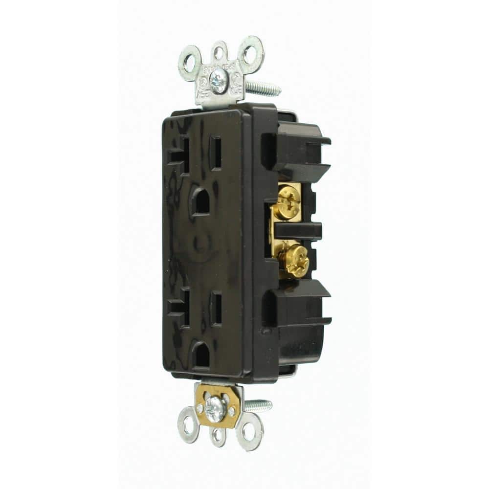 Leviton Decora Plus 20 Amp 125-Volt Industrial Grade Duplex Outlet/Receptacle, Black (R85-16352-0ES)