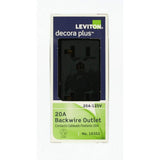 Leviton Decora Plus 20 Amp 125-Volt Industrial Grade Duplex Outlet/Receptacle, Black (R85-16352-0ES)