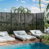 Lirago 72 in. H x 47 in. W Black Outdoor Metal Privacy Screen Garden Fence Wall Applique