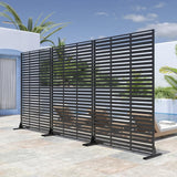 Lirago 72 in. H x 47 in. W Black Outdoor Metal Privacy Screen Garden Fence Wall Applique
