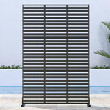 Lirago 72 in. H x 47 in. W Black Outdoor Metal Privacy Screen Garden Fence Wall Applique