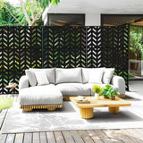 Lirago 72 in. H x 47 in. W Arrow Pattern Outdoor Metal Privacy Screen Garden Fence Wall Applique in Black