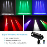 Lukyamzn Pinspot Light with Remote, Mini 15W RGBW LED Beam Spot Lights Stage Effect Lighting