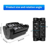 Lukyamzn Moving Head Light 8x10W LED Beam DJ Lights RGBW Sound Activated and DMX-512 Control - 2 Packs