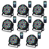 Lukyamzn 36 LED Par Lights Stage Lights with Sound Activated Remote Control & DMX Control, Stage Lighting Uplights - 8 Pack