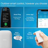 Lutron Caseta Weatherproof+ Outdoor Smart Plug with Pico Remote for Landscape/String Lights, 15A On/Off, Black (P-PKG1OUT-BL)