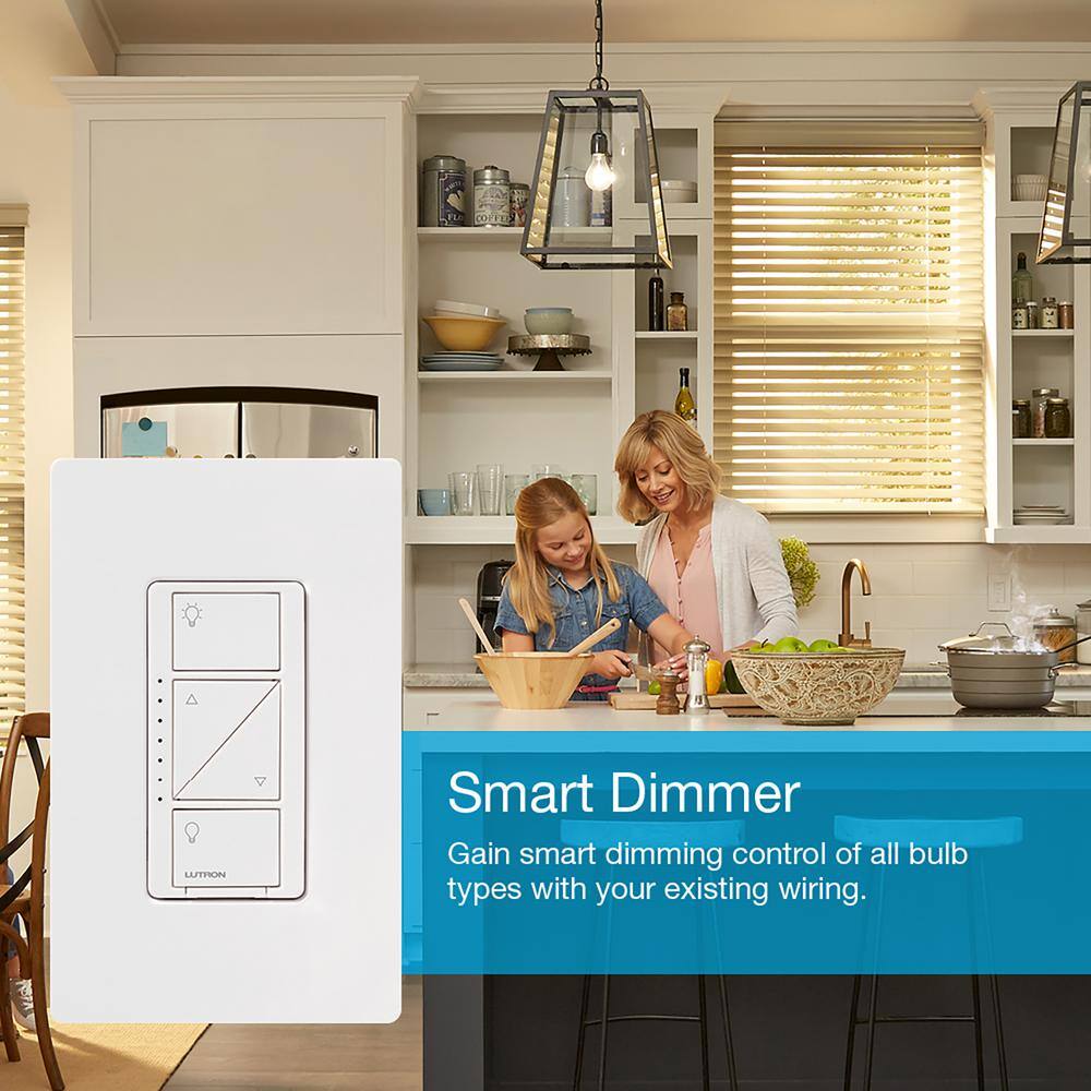 Lutron Caseta Smart Dimmer Switch for Wall & Ceiling Lights, 150W LED, Black (PD-6WCL-BL)