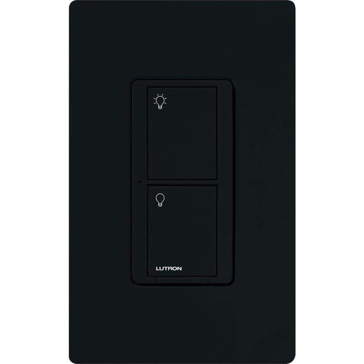 Lutron Caseta Smart Switch for Lights or Fans, 6 Amp, Push Button Light Switch Neutral Wire Required, Black (PD-6ANS-BL)