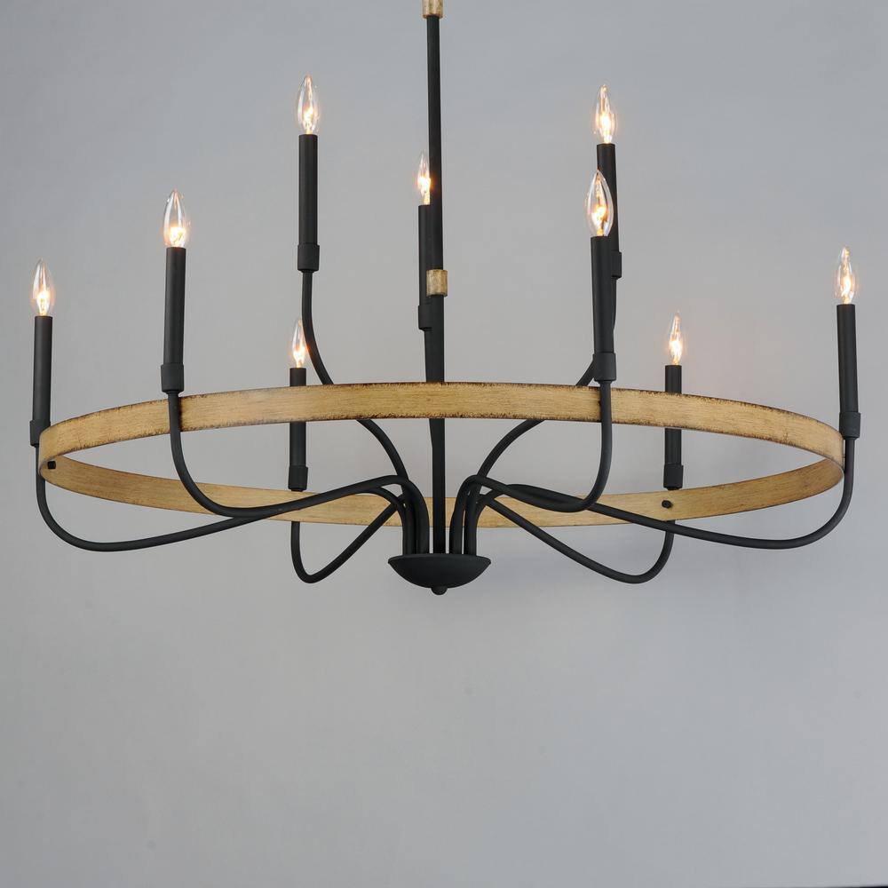 Maxim Lighting Franklin 9-Light Black Chandelier, 40 in. Wide
