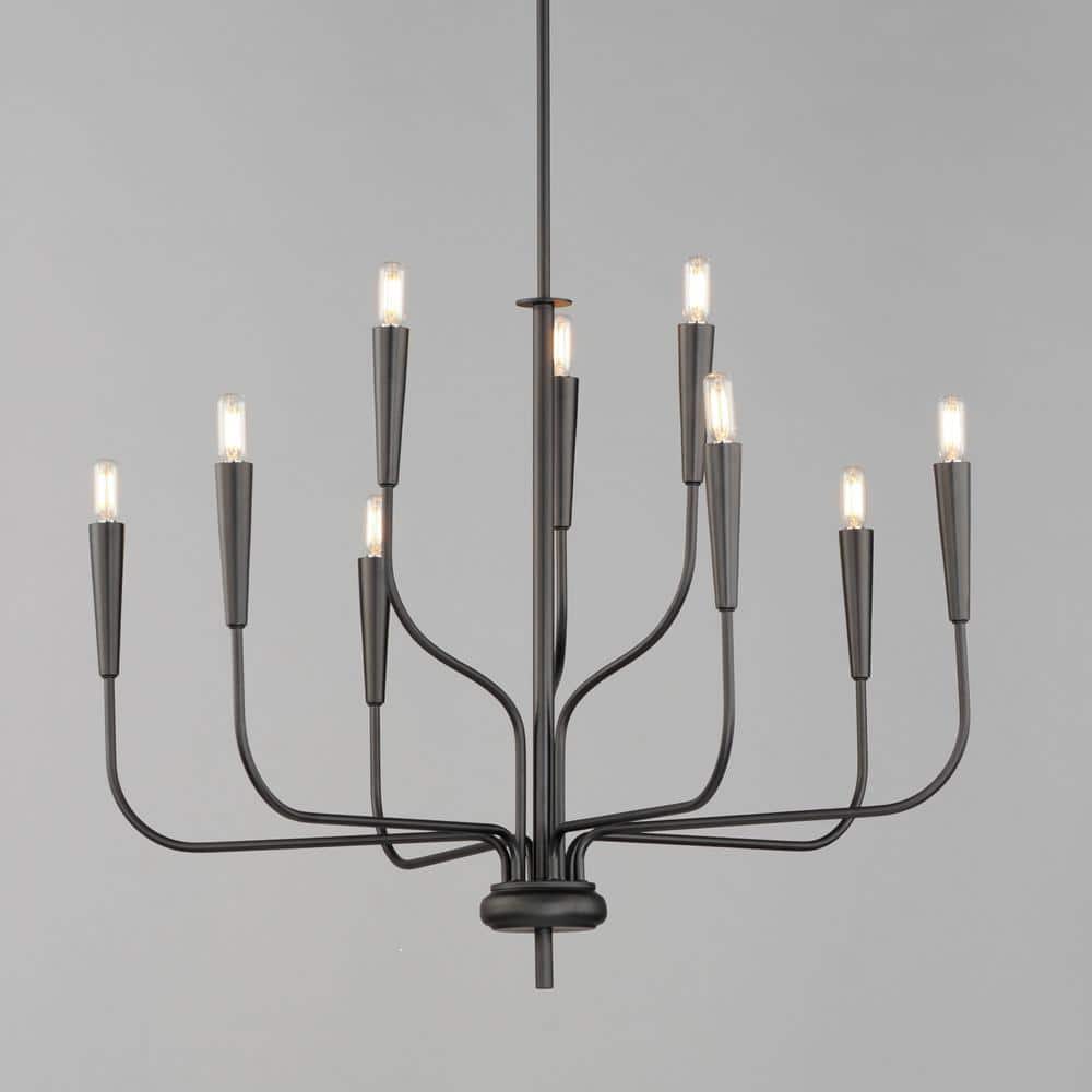 Maxim Lighting Vela 9-Light Black Chandelier, 32 in. Wide