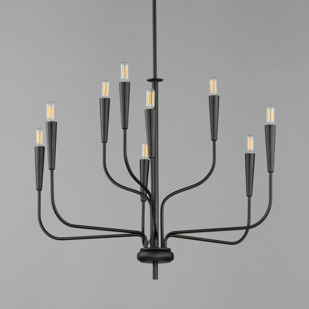 Maxim Lighting Vela 9-Light Black Chandelier, 32 in. Wide