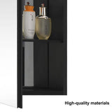 Interbath 18 in. W x 36 in. H Rectangular Black Aluminum Surface Mount Medicine Cabinet with Mirror