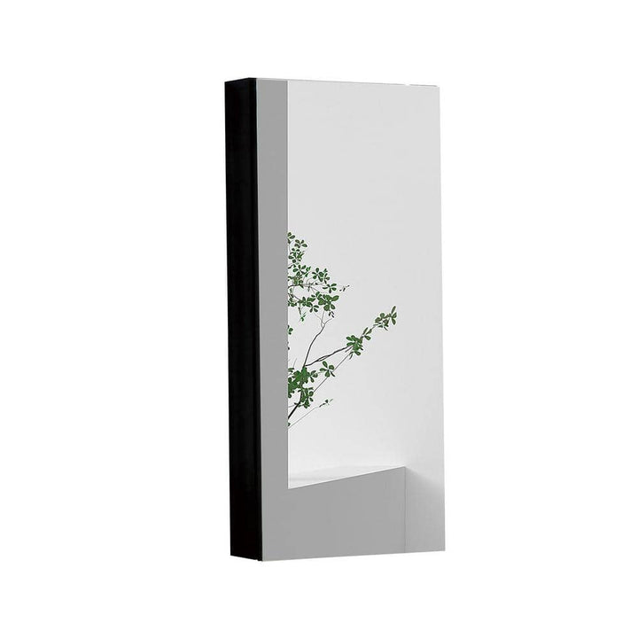 Interbath 18 in. W x 36 in. H Rectangular Black Aluminum Surface Mount Medicine Cabinet with Mirror