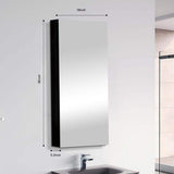 Interbath 18 in. W x 36 in. H Rectangular Black Aluminum Surface Mount Medicine Cabinet with Mirror