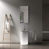 Interbath 18 in. W x 36 in. H Rectangular Black Aluminum Surface Mount Medicine Cabinet with Mirror