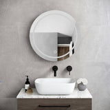 Cesicia 26 in. W x 26 in. H Round Iron Wall Mount Medicine Cabinet with Mirror 3 Colors LED Anti-fog Function