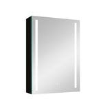 Unbranded Modern 20 in. W x 30 in. H Black Rectangular Surface Mount Framed Bathroom Medicine Cabinet with Mirror (Right Open)