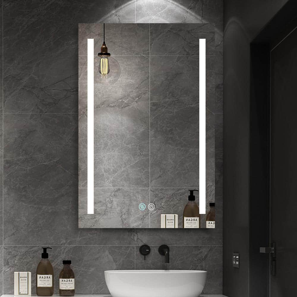 Unbranded Modern 20 in. W x 30 in. H Black Rectangular Surface Mount Framed Bathroom Medicine Cabinet with Mirror (Right Open)