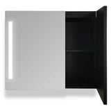 Modern 30 in. W x 26 in. H Large Rectangular Black Surface Mount Medicine Cabinet with Mirror and Dimmable Lights